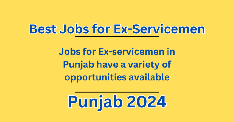 Punjab Govt Jobs for Ex-Servicemen