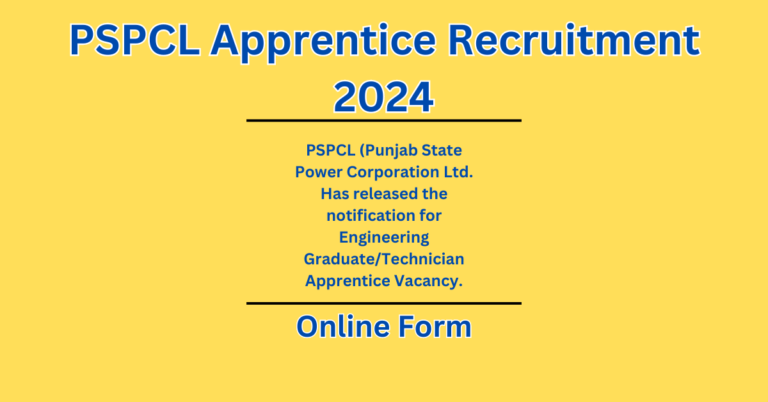 PSPCL Apprentice Recruitment 2024 | Online Form