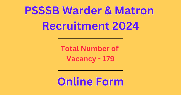 PSSSB Recruitment 2024