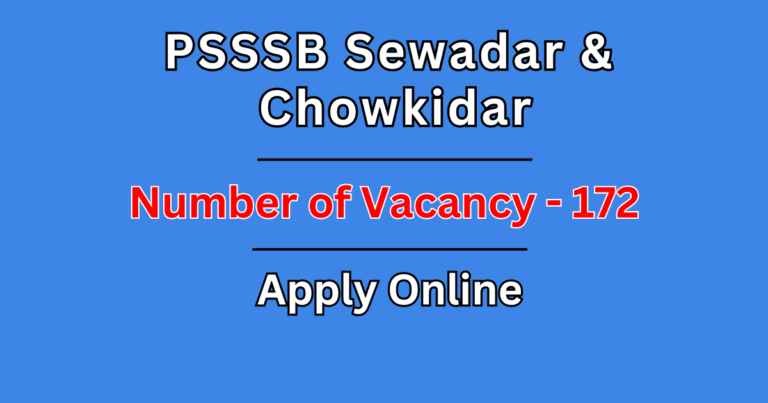 PSSSB Recruitment 2024