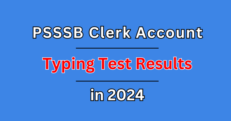 PSSSB Clerk Account 2022