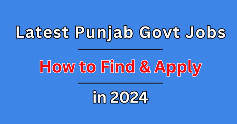 Latest Punjab Govt Jobs