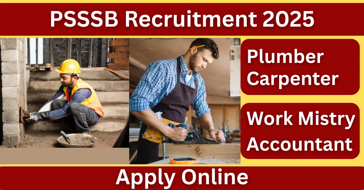 PSSSB Plumber & Carpenter Recruitment 2025