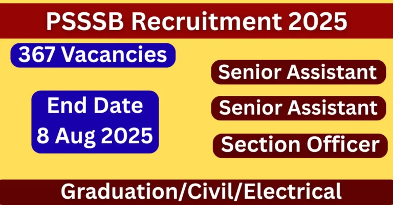 PSSSB Recruitment 2025