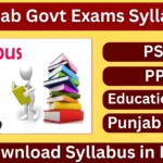 Punjab Govt Exams Syllabus