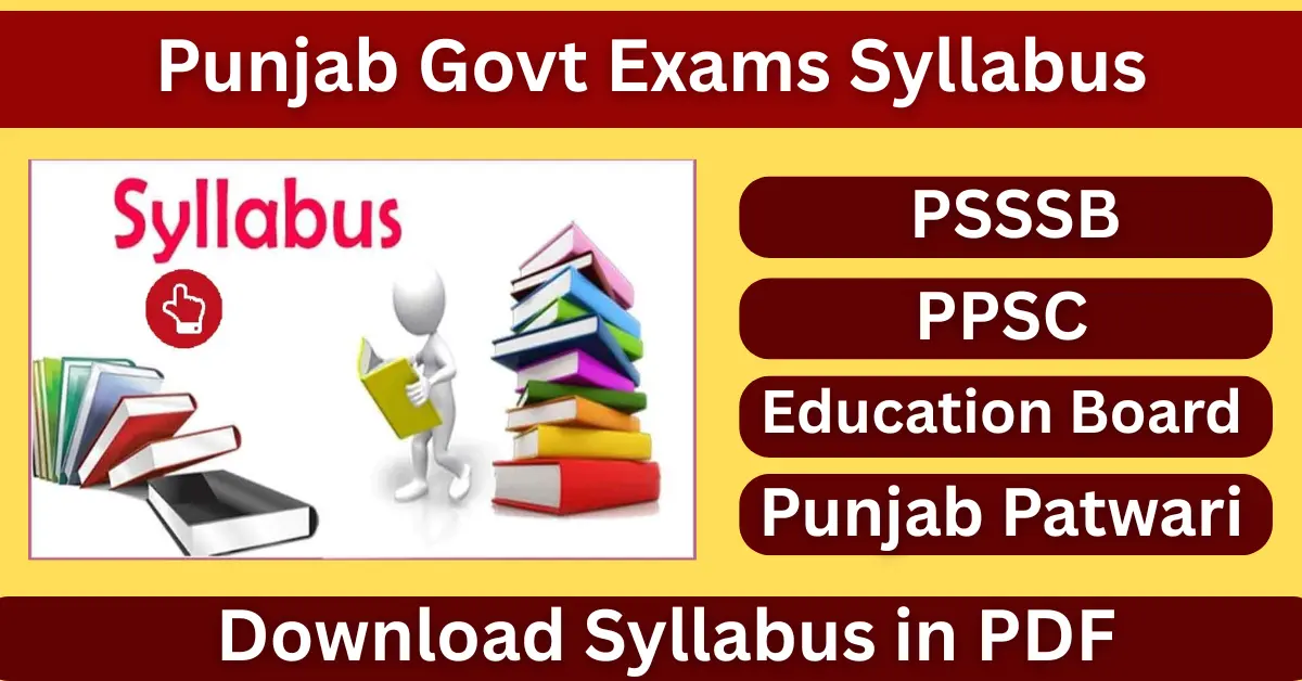 Punjab Govt Exams Syllabus