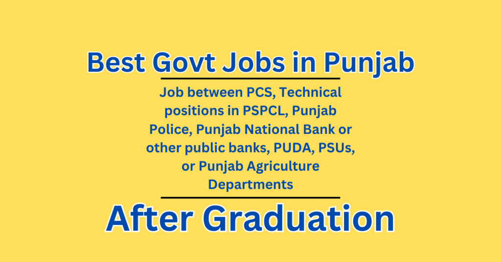 Graduation Based Govt Jobs in Punjab
