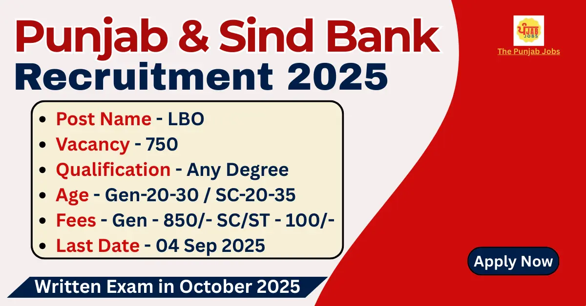 Punjab & Sind Bank Recruitment 2025